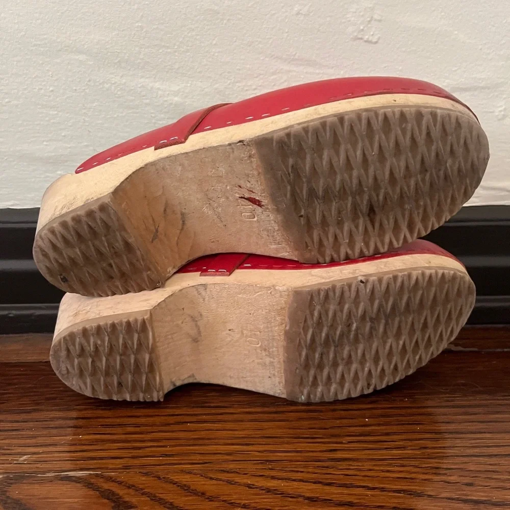 Swedish Hasbeens Red Husband Clogs - Picture 8 of 10